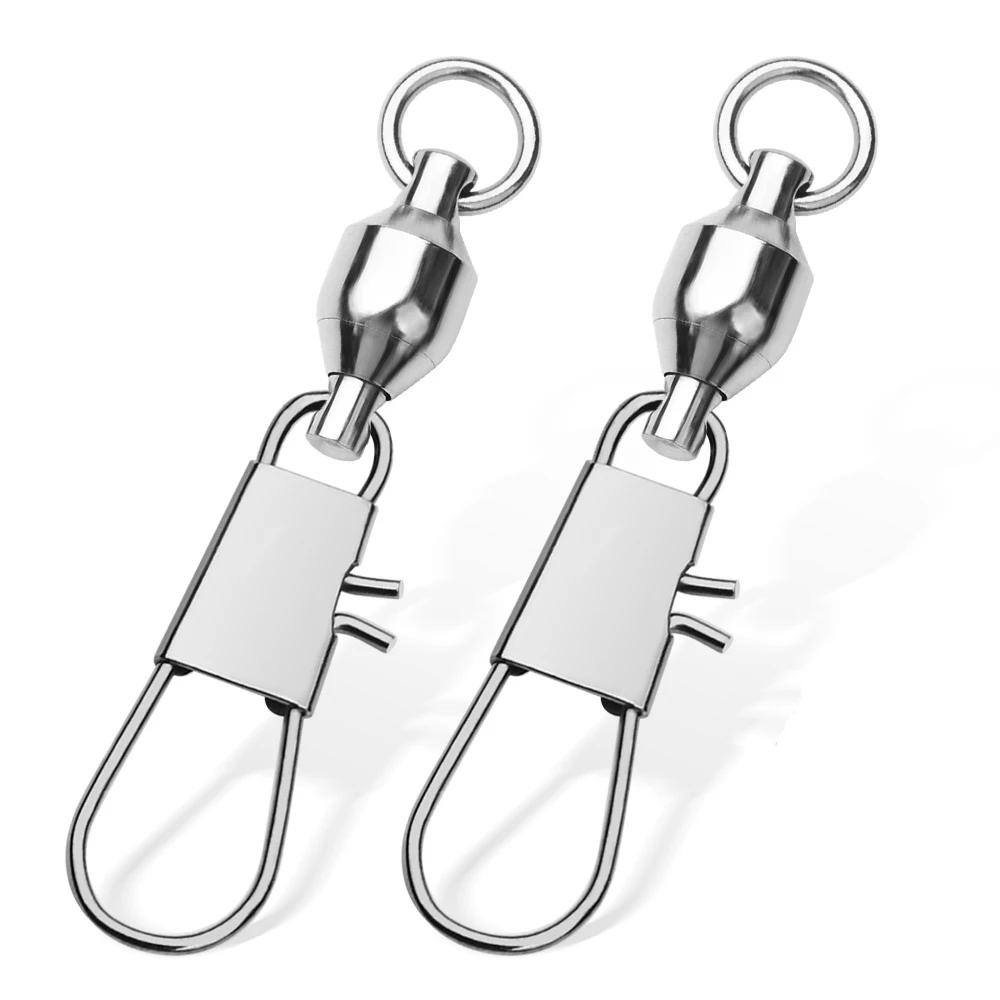 20 pçs giros de pesca rolamento de esferas interlock snap pino acessórios de pesca de aço inoxidável iscas de pesca pino conector ferramentas de peixe