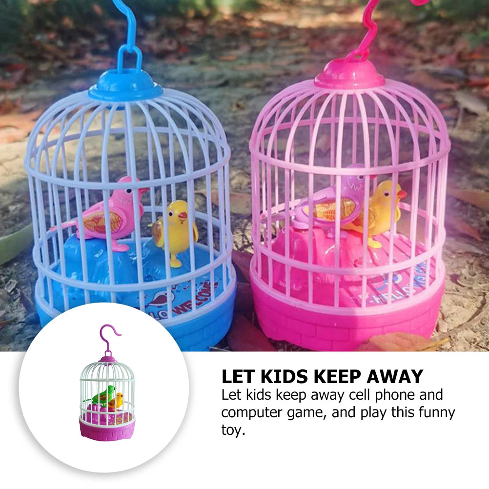 Moving Bird Toy Luminous Simulation Birdcage Small Toys Sound Activate Voice Control Kids Smart Childrens