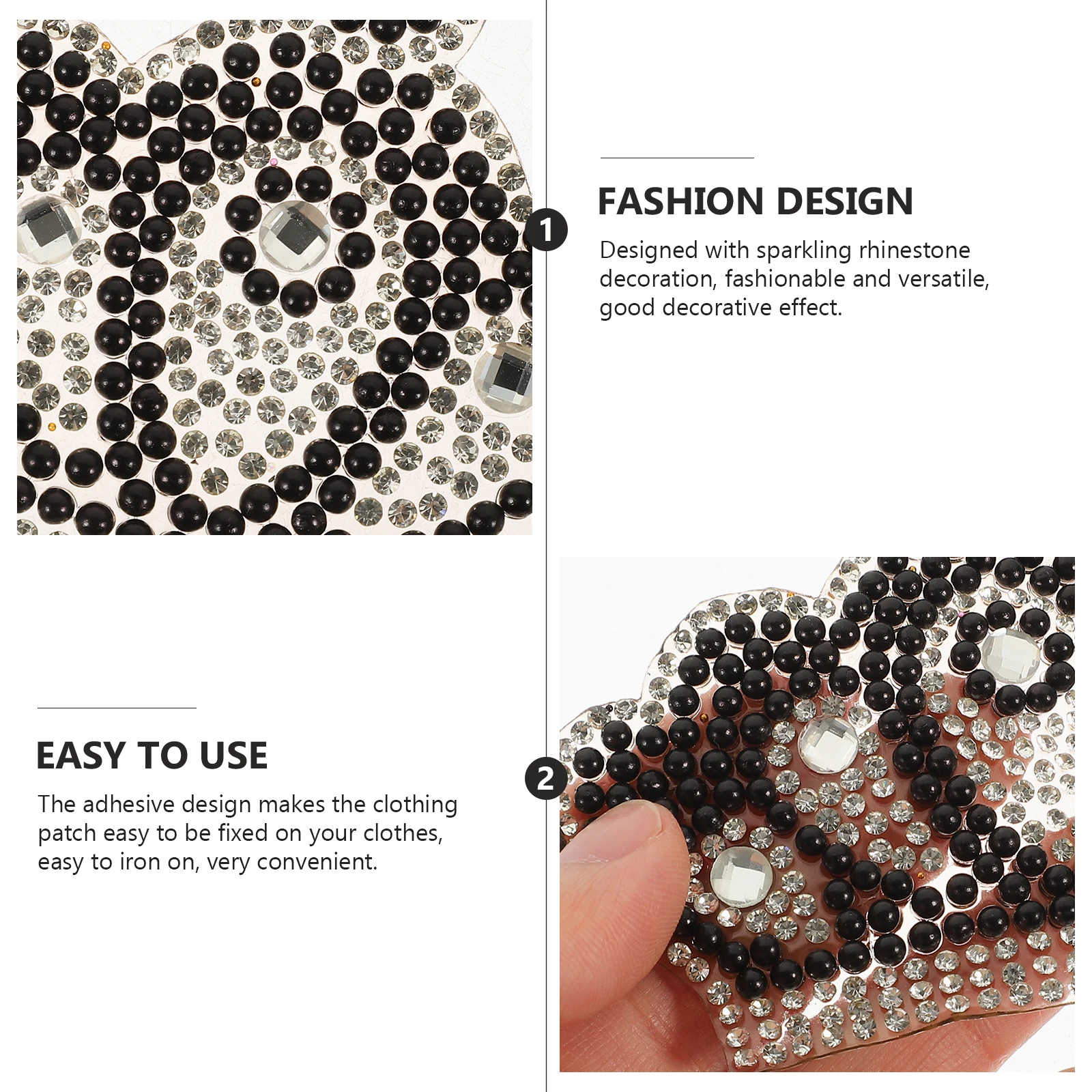 

Rhinestone Crown Applique Patch Pink Black Resin Clothing Accessories Iron On Patch Diy Decor Glitter Patches Repair Clothes Hat