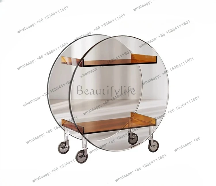 

ins acrylic trolley, a few shelves on the side of the sofa, simple and movable for home use