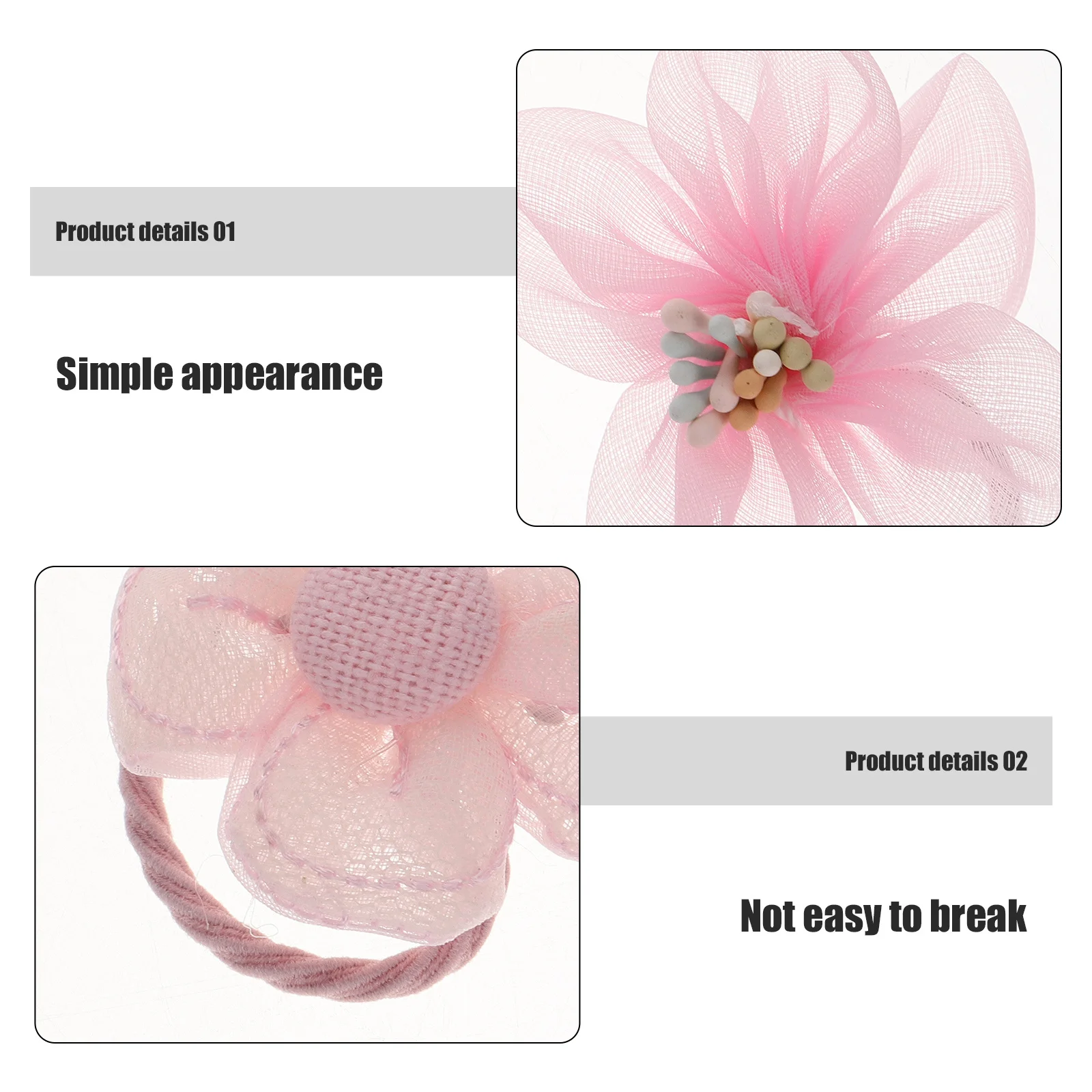 10 Buah Ikat Rambut Besar Berkilau Putih Motif Bunga Elastis Lucu