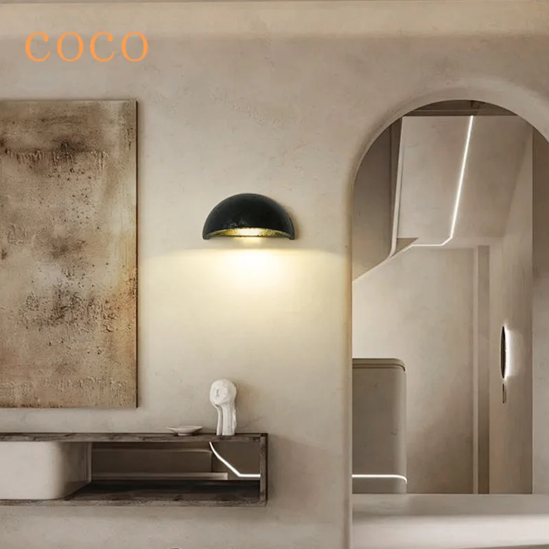 

CoCo Design Sense полукруглый фон для гостиной, коридора, настенный светильник, прикроватная каменная лампа для входа в спальню