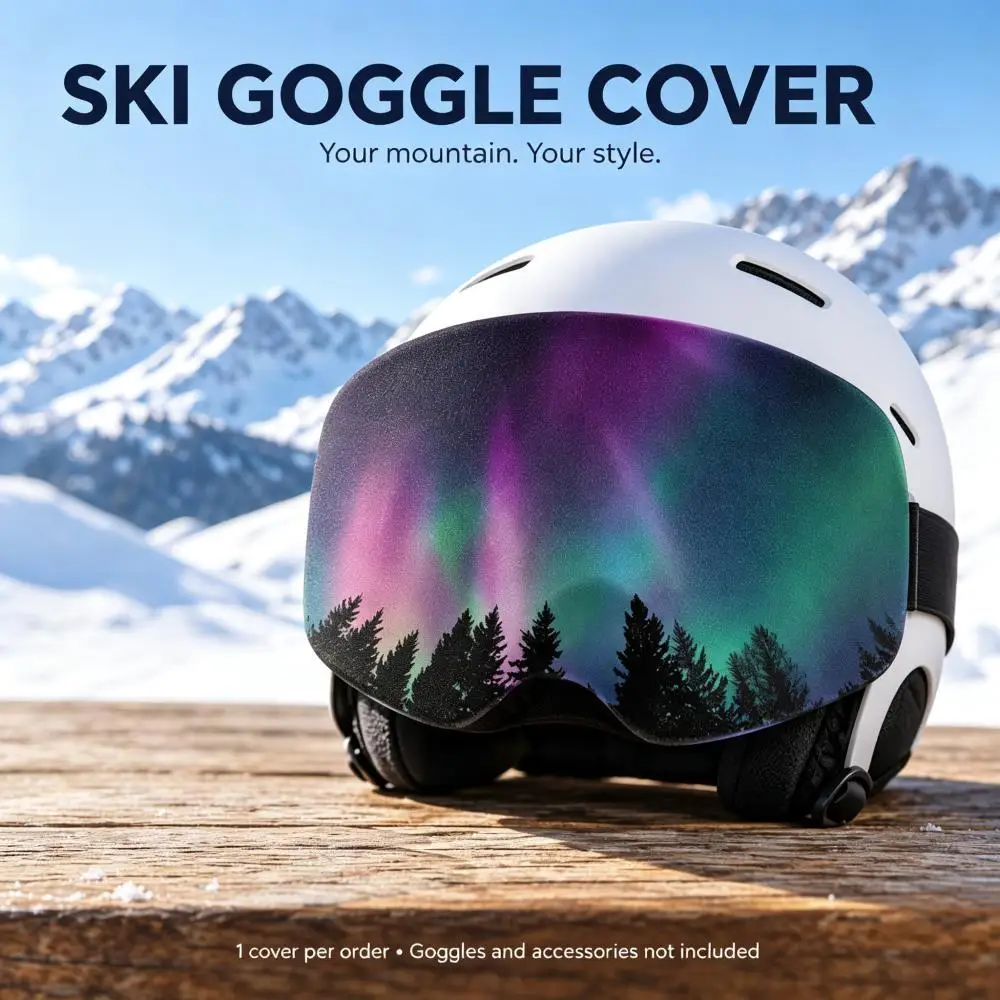 Outdoor Sports Ski Goggle Dust Cover Aurora Pattern Protective Lens Sleeve for Ski Snowboard Gear Accessories