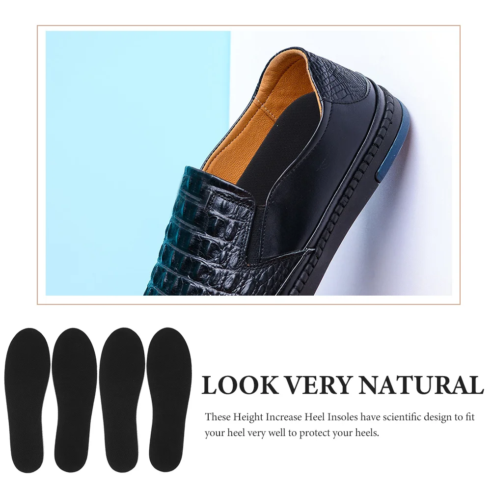 

2 Pairs Height Increase Insoles Elastic Cushion Invisible Booster Pads EVA Heel Half Lifts Mens Womens Boot Sneaker Pad Gel Foot