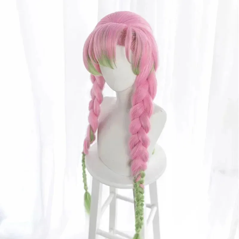 Kanroji Mitsuri Wig Kimetsu No Yaiba Cosplay Wig Pink Green Gradient Synthetic Hair