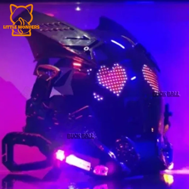 

New Cyberpunk Helmet Cool Mask With Led Light Samurai Robot Tech Shinobi Special Punk Techwear Cosplay Mask Christmas Gifts Toy