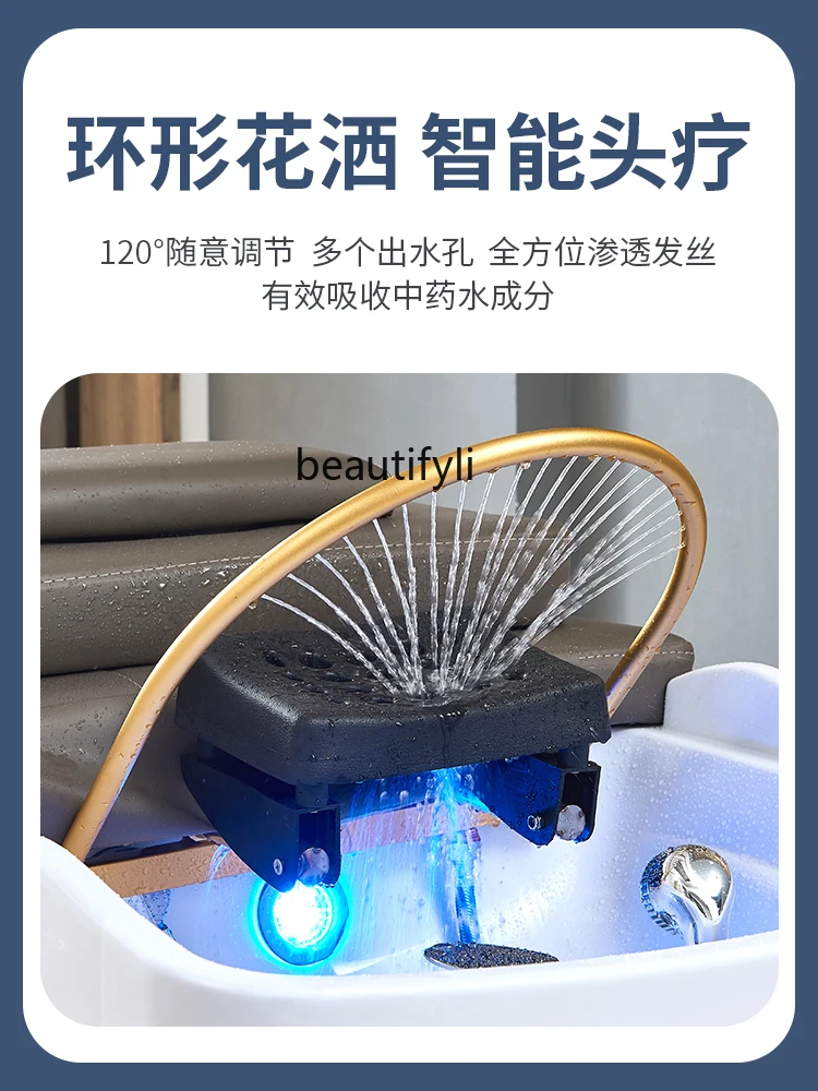 Intelligent Constant Temperature Water Circulation Head Therapy Bed for Hair Salon Head Bath Spa Shampoo Chair Spa Accessories