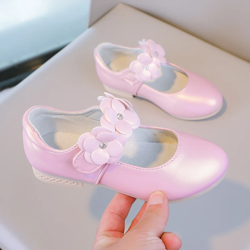 Herbst Mädchen Mary Jane Applikationen niedrigen Absatz schöne Kinder Prinzessin Schuh drei Farben spitzen Zehen atmungsaktiven Kinder Schuh 26-36 – Detail 35