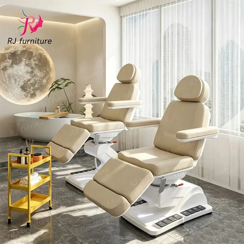 Modern Luxury 3 Motors Thermal Massage Tables Beds Spa Beauty Bed Curved Lash Bed Salon
