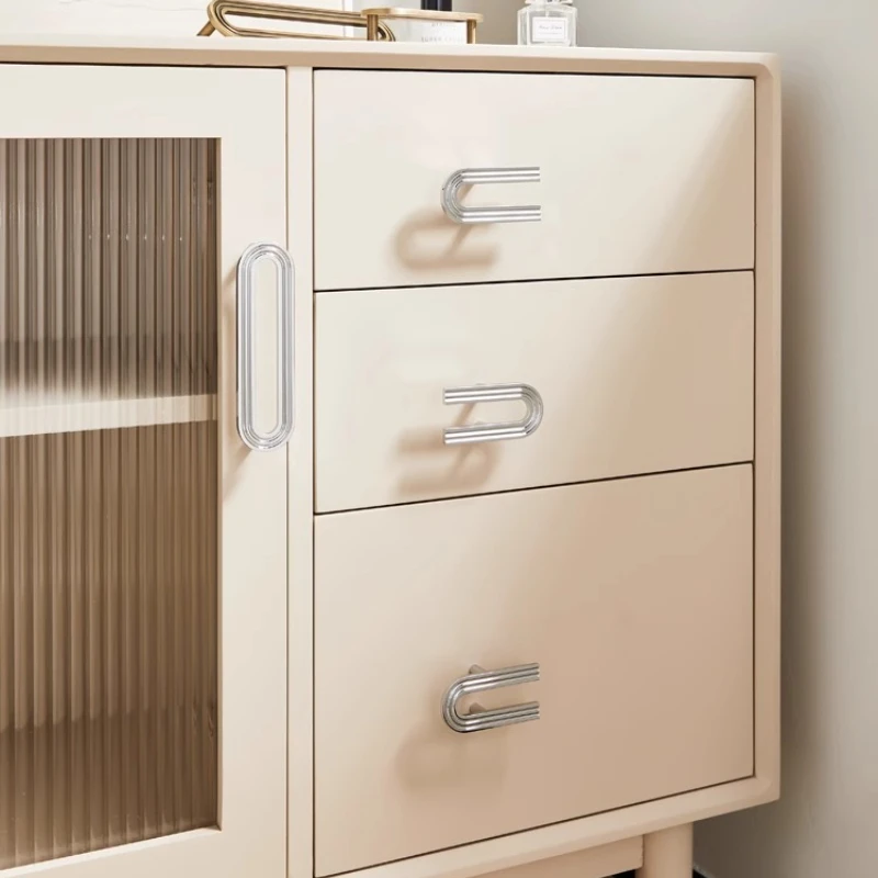 High End French Chrome Plated Cabinet Handle Creative Brass Drawer Handle Personalized Light Luxury Cabinet Wardrobe Handle