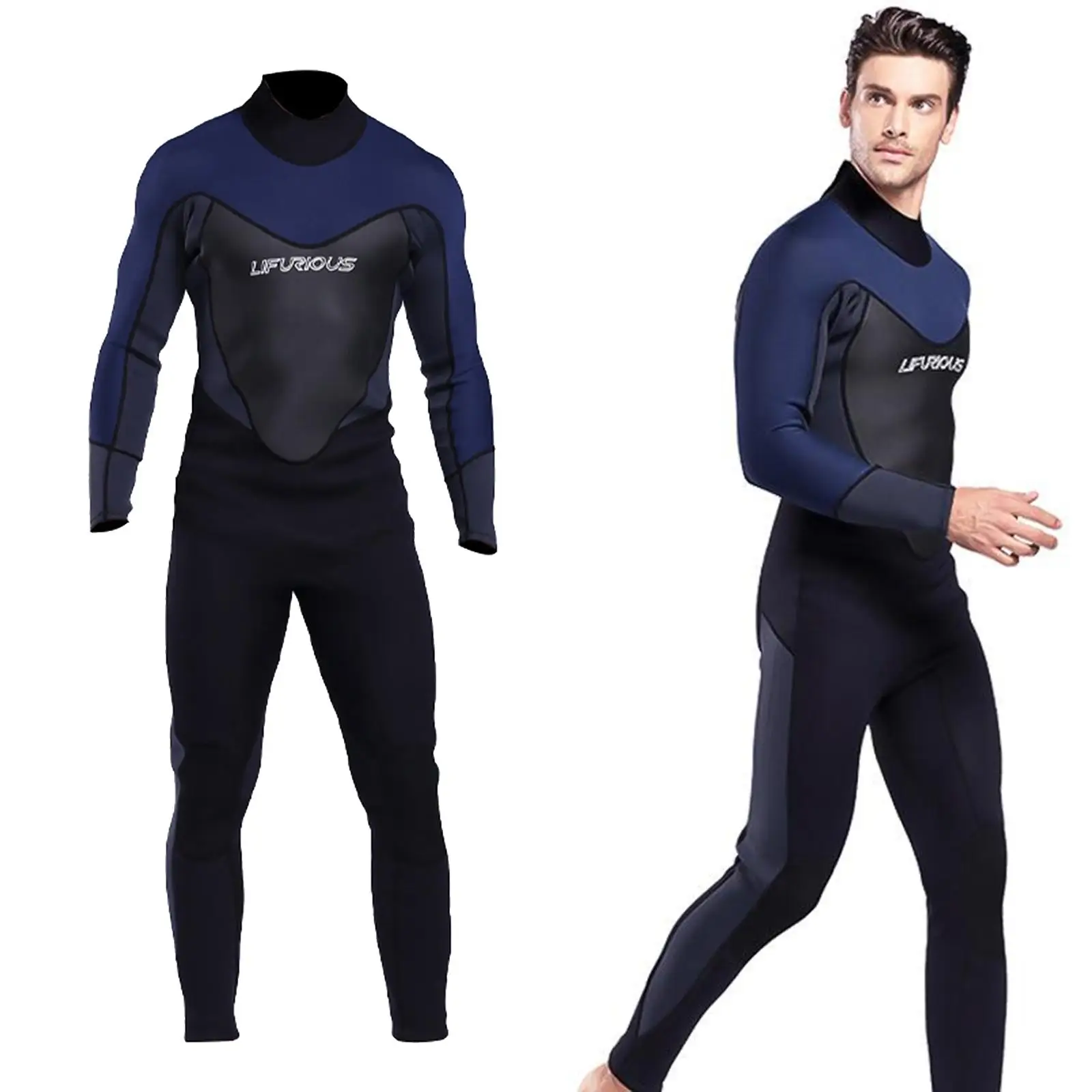 

Men's Stretchy Neoprene Full Scuba Diving Suits Surfing Swimming Long Sleeve