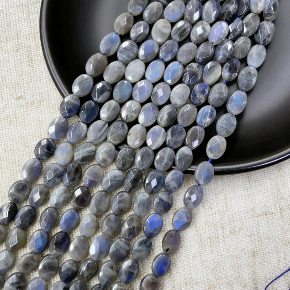 Natural Labradorite Amethyst Beads Round Faceted Geometric Shape Loose Strands for DIY Jewelry Making Bracelets Accessories