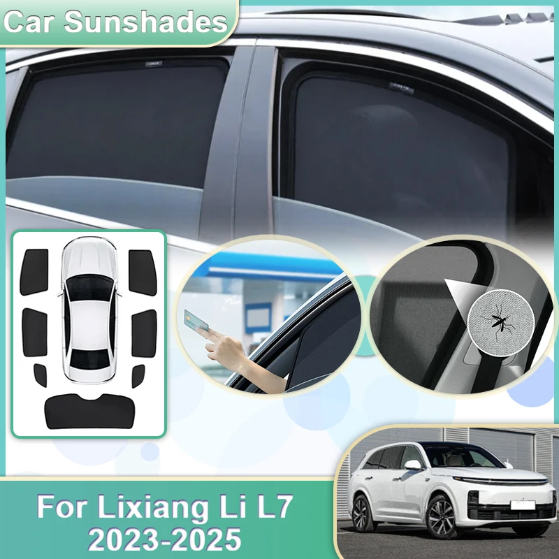 

Car Mesh Sun Shade For Lixiang Li L7 2024 Accessories 2023 2025 Sunshades Windshield Window Visors Sunshade Breathable Car Tools