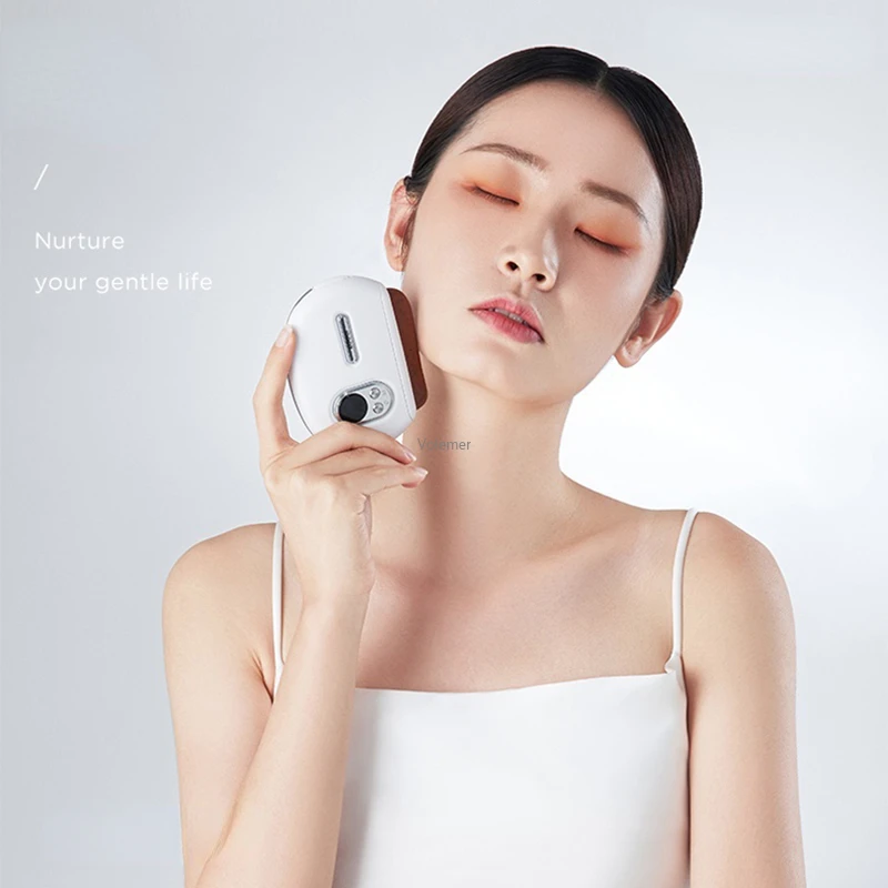 Youpin Zdeer Smart Facial Massager Electric Stone Gua Sha Board Vibrating Heating Therapy Scraping Plates Face Lifting Slimming