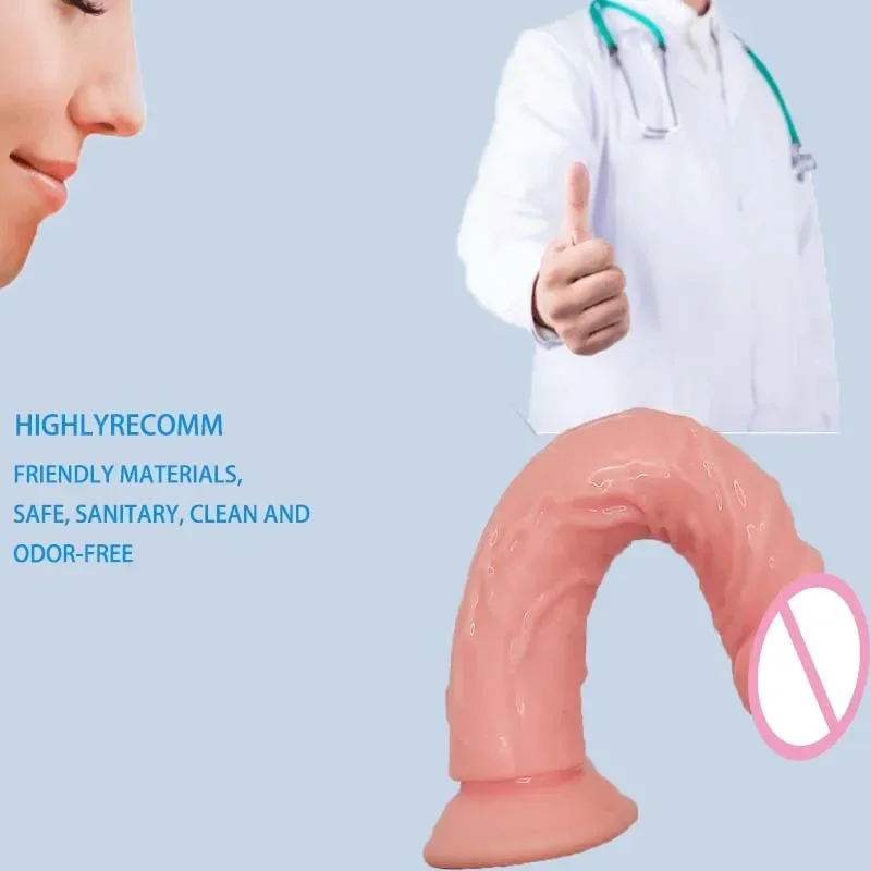 Realistischer Dildo mit Saugnapfbasis, lebensechter Schwanz zum Vaginal- und Analspiel, weiches und flexibles Penisspielzeug für Frauen und Paare