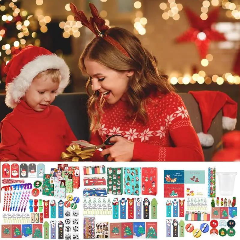 مجموعة هدايا القرطاسية عيد الميلاد ، صندوق الطالب ، صنعة غرامة ، لوازم لجوائز رياض الأطفال