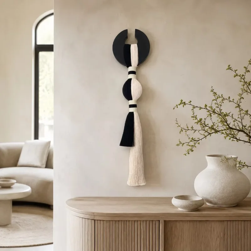 Handmade Boho Tassel Wall Hanging  Fiber Art Decor for Hotel Living Room