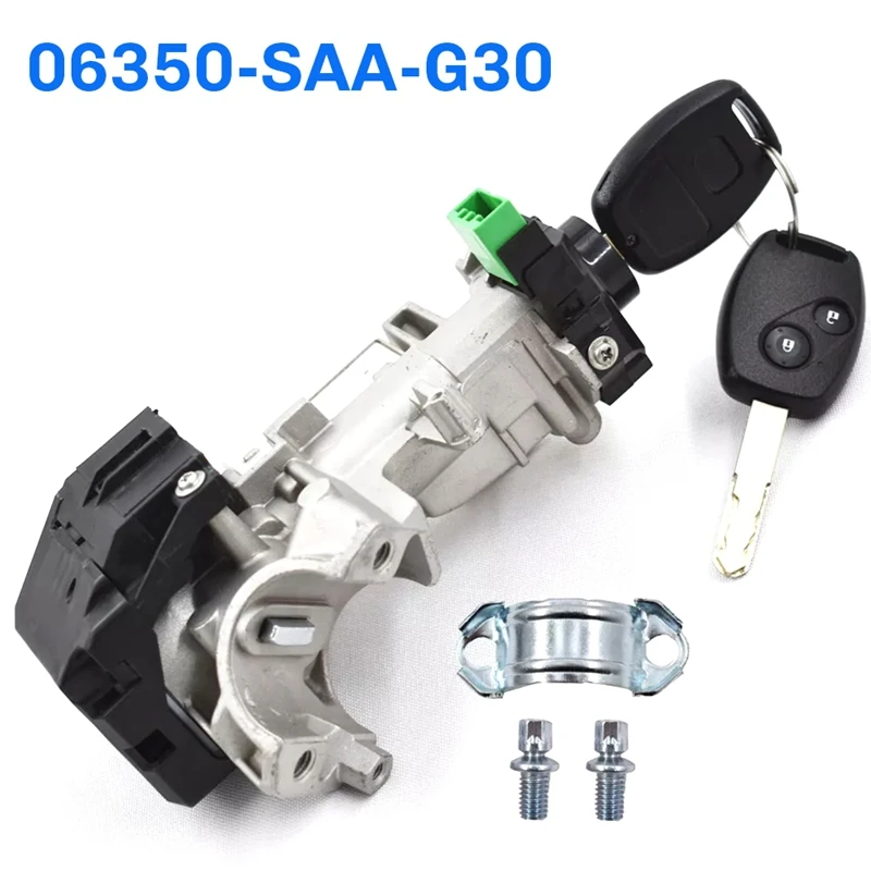 AU05 -New Ignition Lock Cylinder Switch With 2 Keys & 2 Bolts 06350-SAA-G30 For Honda Civic 2006-2011