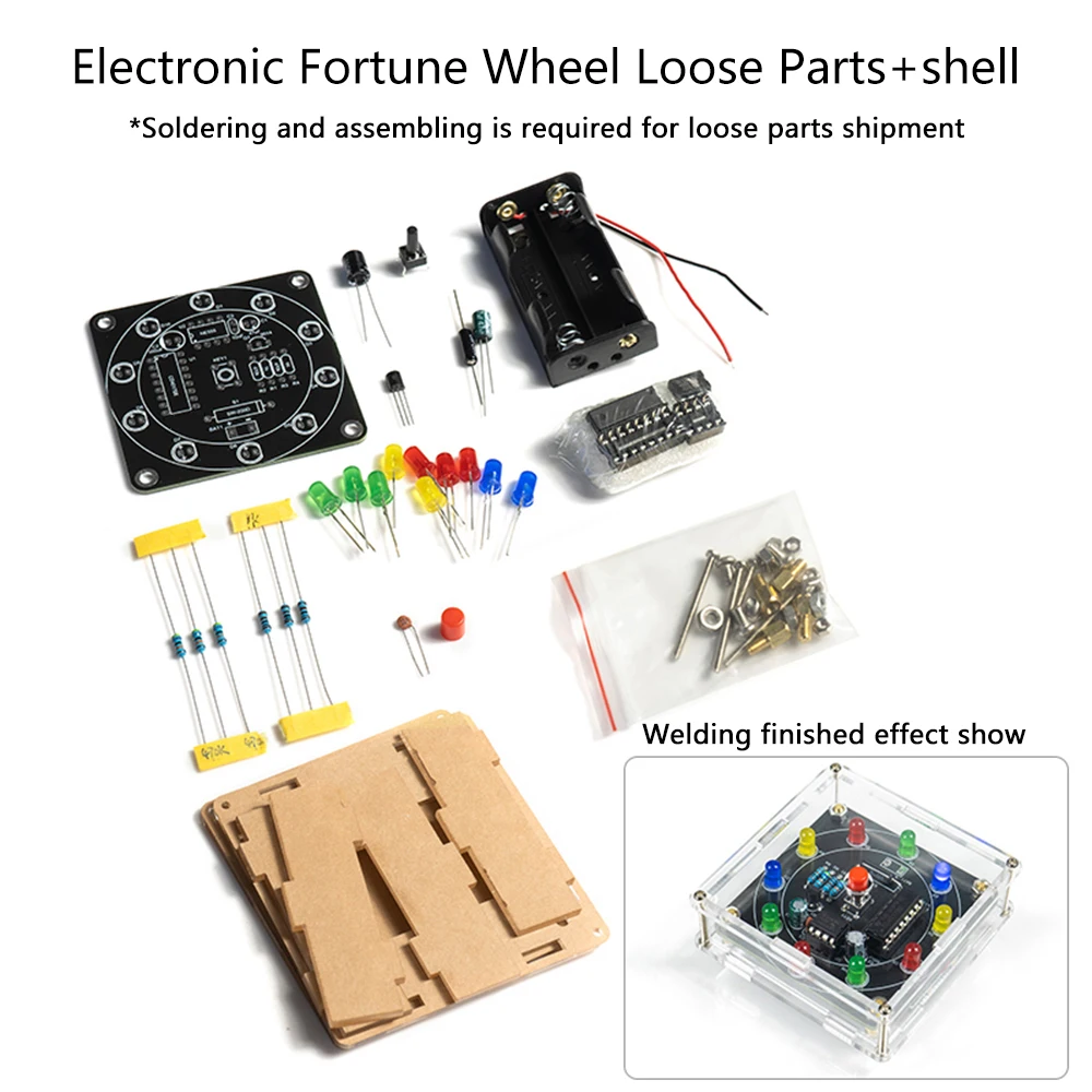 Electronic Lucky Carousel DIY Fabrication Kit LED Running Light Sweepstakes Montagem Eletrônica Fun Soldering Practice Boards