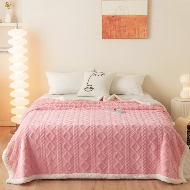 A Tapestry Blanket Tafurong  Lamb Wool Blanket Thickened Warm Leisure Office Nap Blanket