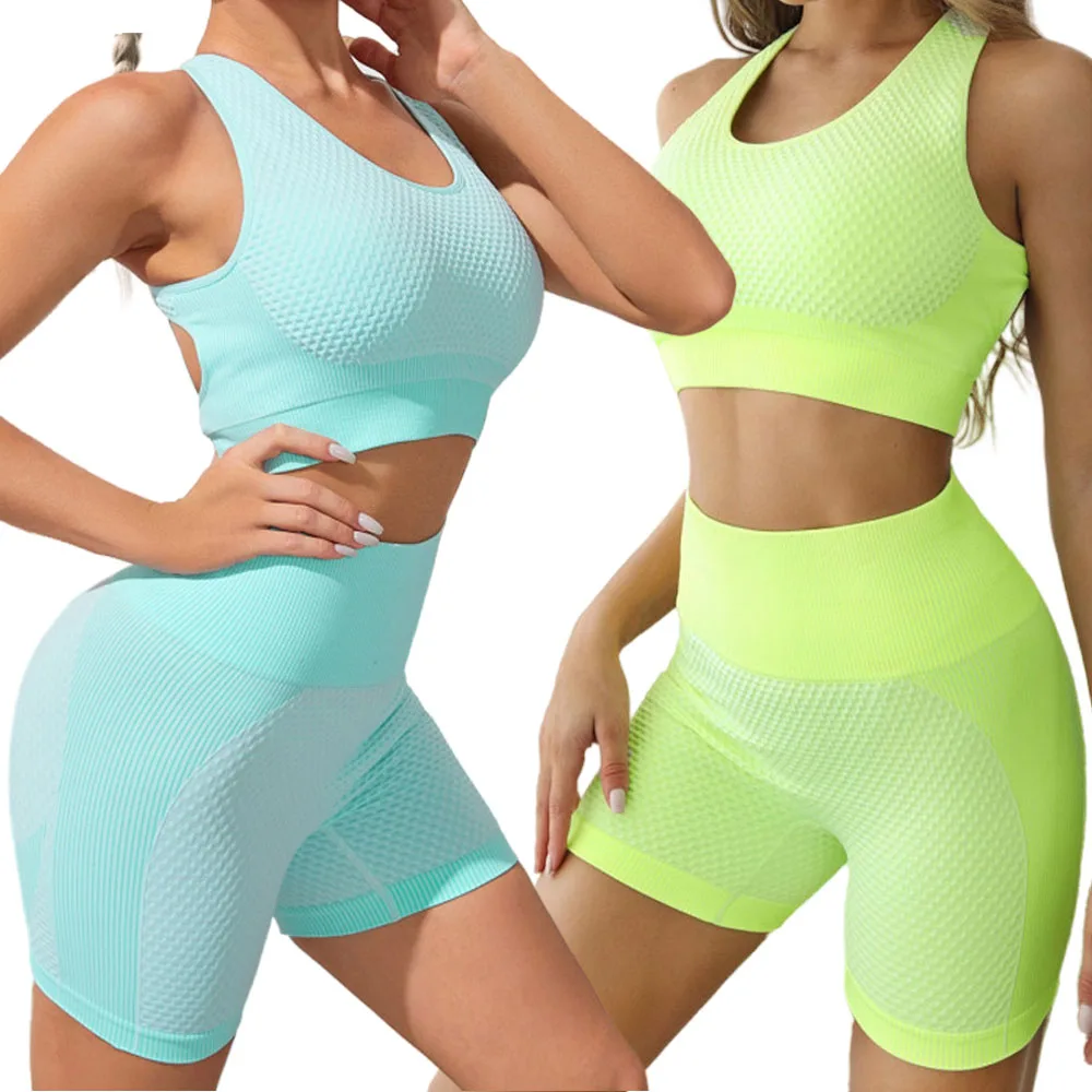 

Women Yoga Set Sports Shorts Gym Dance Workout Running Athletic Sets For Casual Summer Suits