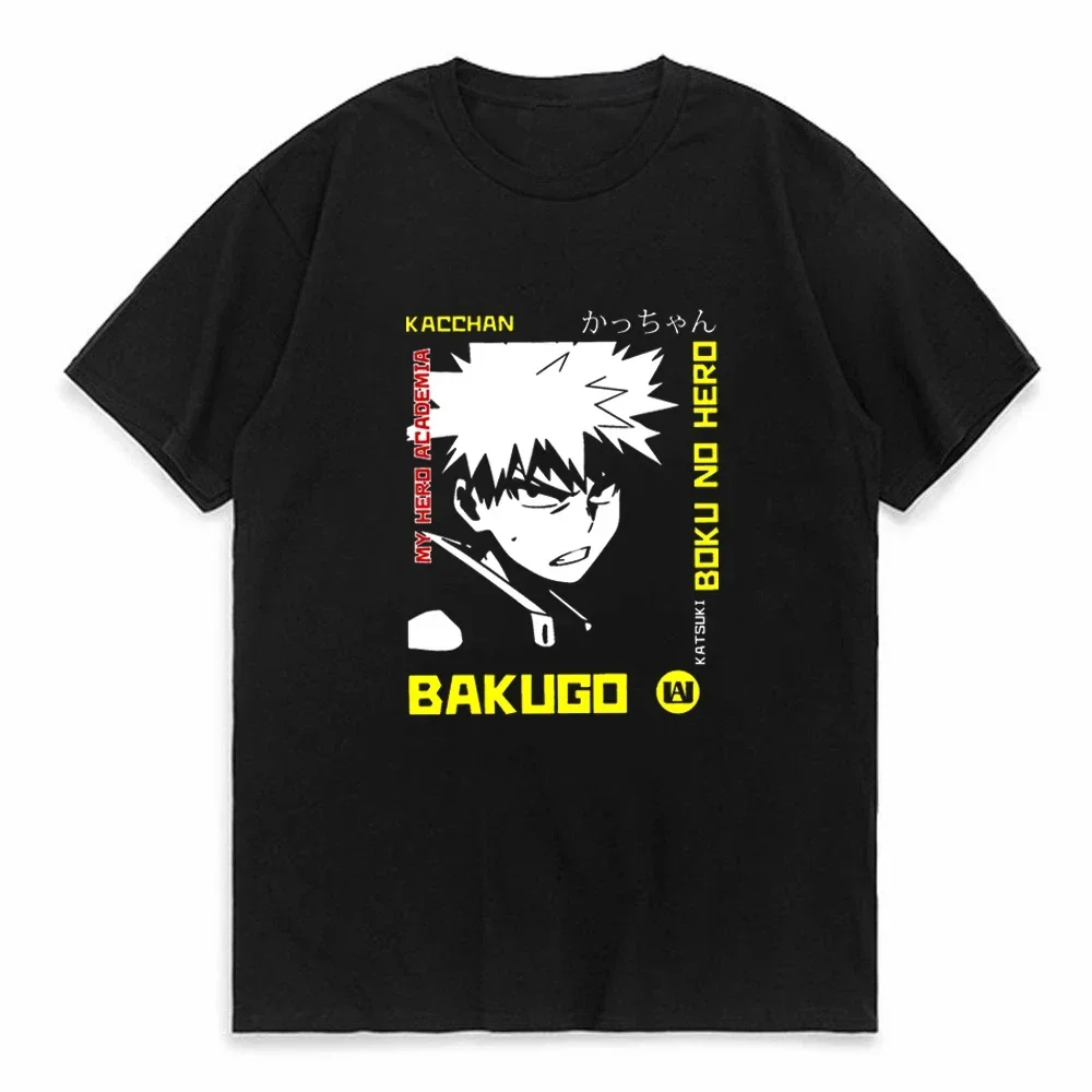 Модная смешная аниме футболка Katsuki Bakugo, Мужская Летняя Повседневная футболка с коротким рукавом, унисекс, манга, моя геройская академия, уличная одежда