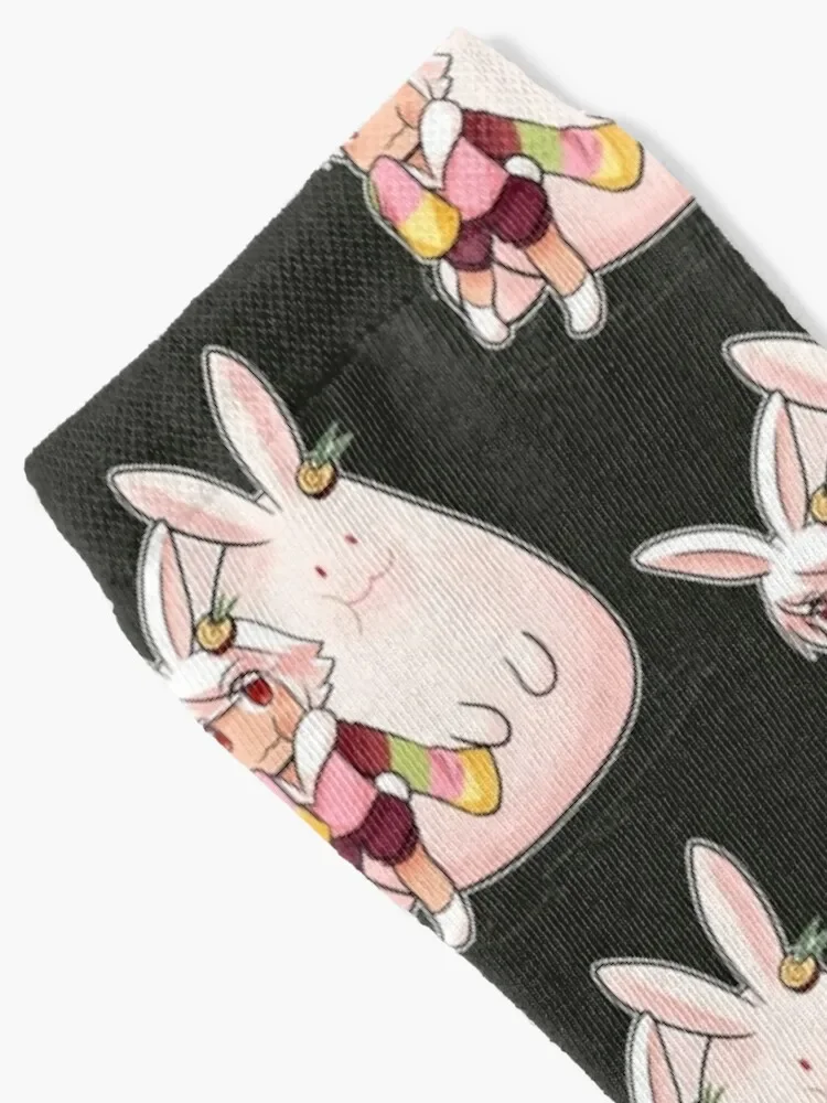 Gift moon rabbit cookie run kingdom almond For strawberry cake Kawaii Socks man happy Socks Female Men's