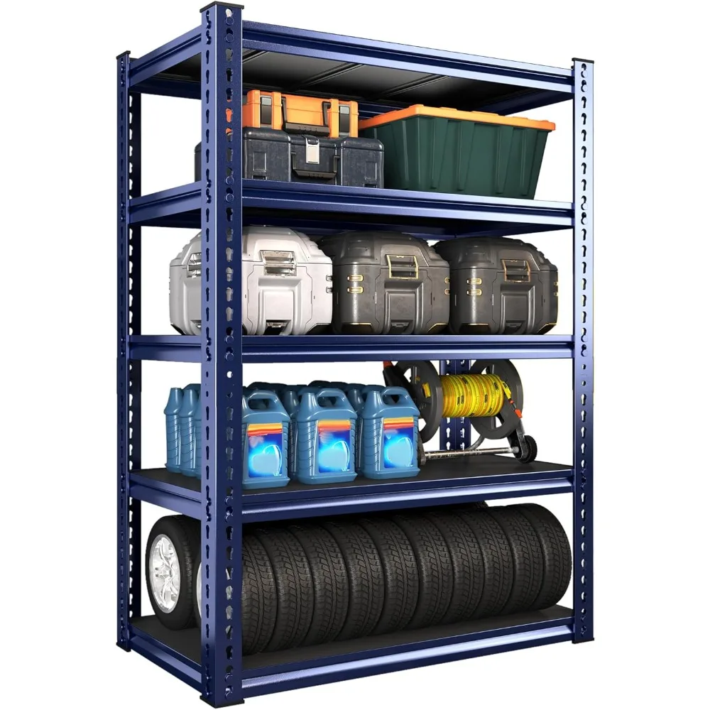

Garage Shelving 72" H Storage Shelves Sturdy Metal Shelves Heavy Duty 5 Tier Metal Shelving for Kitchen Closet Basement W