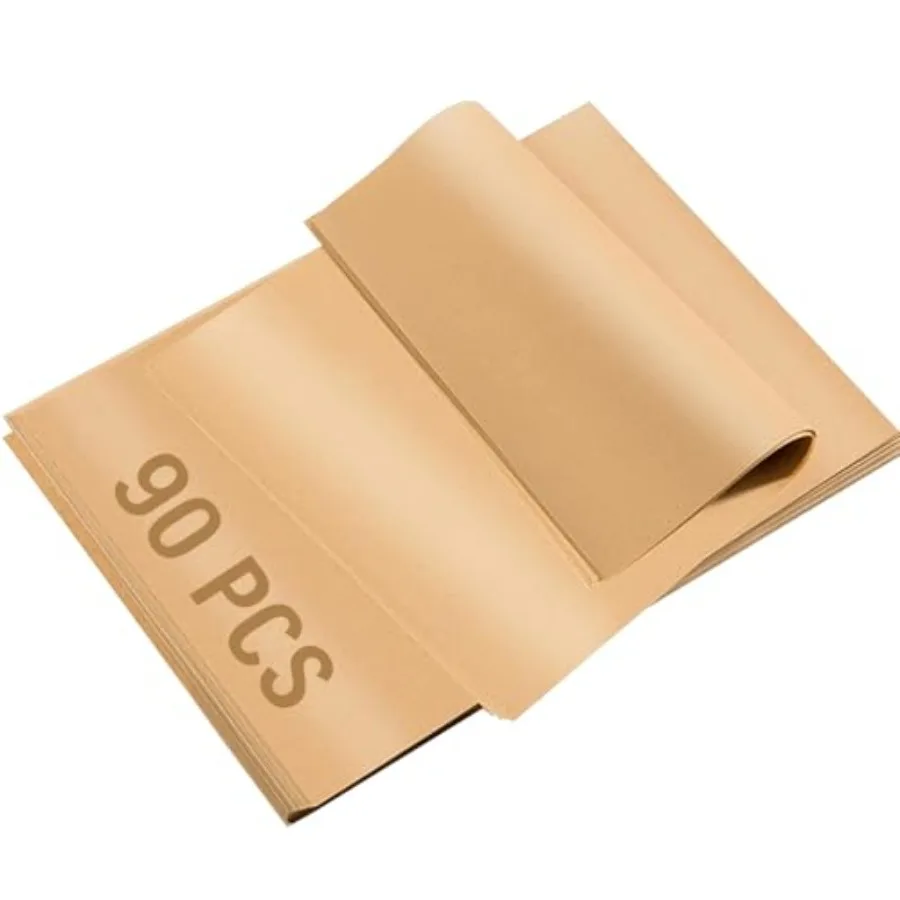 90 قطعة من أوراق الخبز الورقية مقاس 12 × 16 Ihes ورق خبز غير لاصق مقطوع مسبقًا للخبز والشوي ومقلاة الهواء وتبخير الخبز C