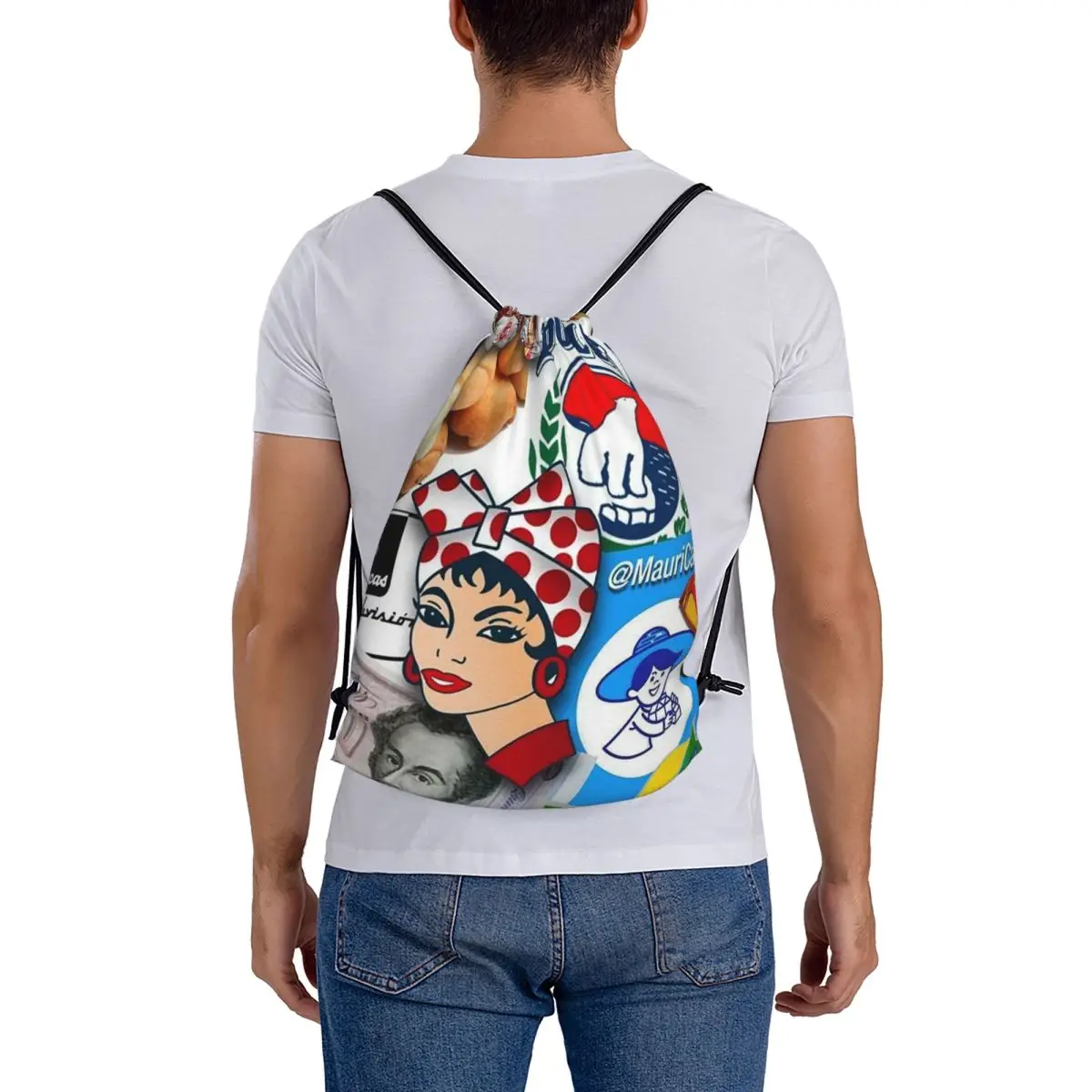 

Arepas Venezuela Backpacks Fashion Drawstring Bags Sundries Bag Book Bags for Travel Students