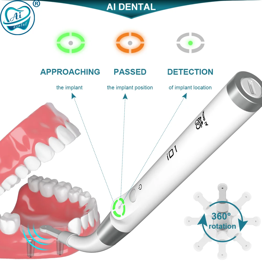 

AI-ID1 Wireless Dental Implant Locator Intelligent Precision Positioning Device with 360° Rotatable Sensor Head with 3 Modes