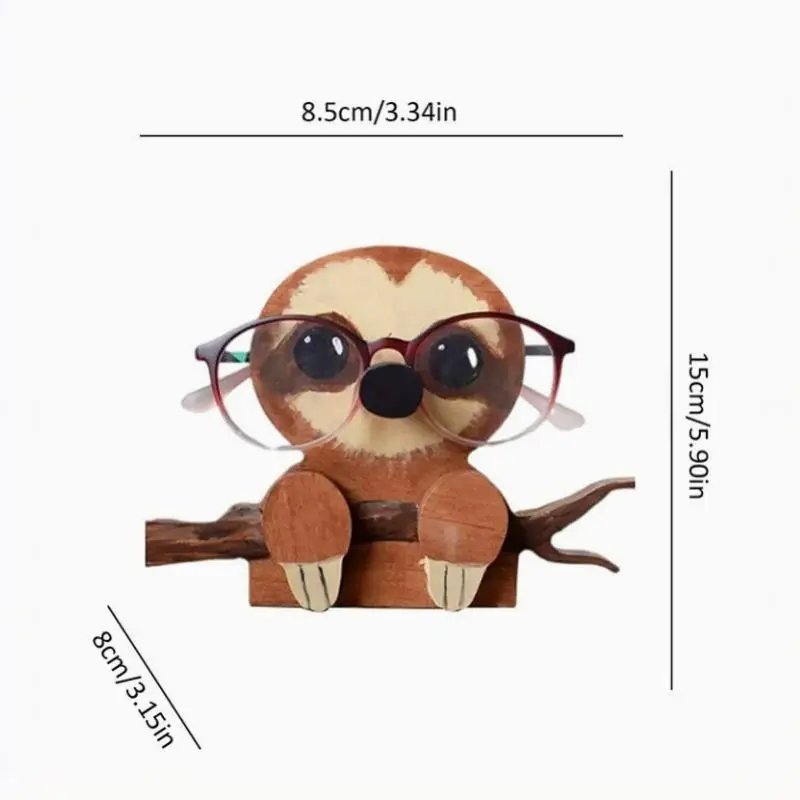 Natural Wood Cute Animal Sunglass Display Rack Decorative Eyeglass Storage Stand for Bedroom Office Shop