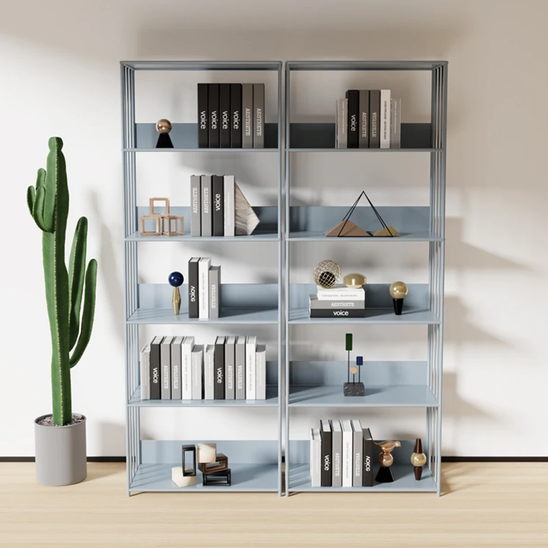 

Living room storage bookshelf shelf floor-to-ceiling Nordic simple bookcase modern simple office multi-layer wrought iron locker