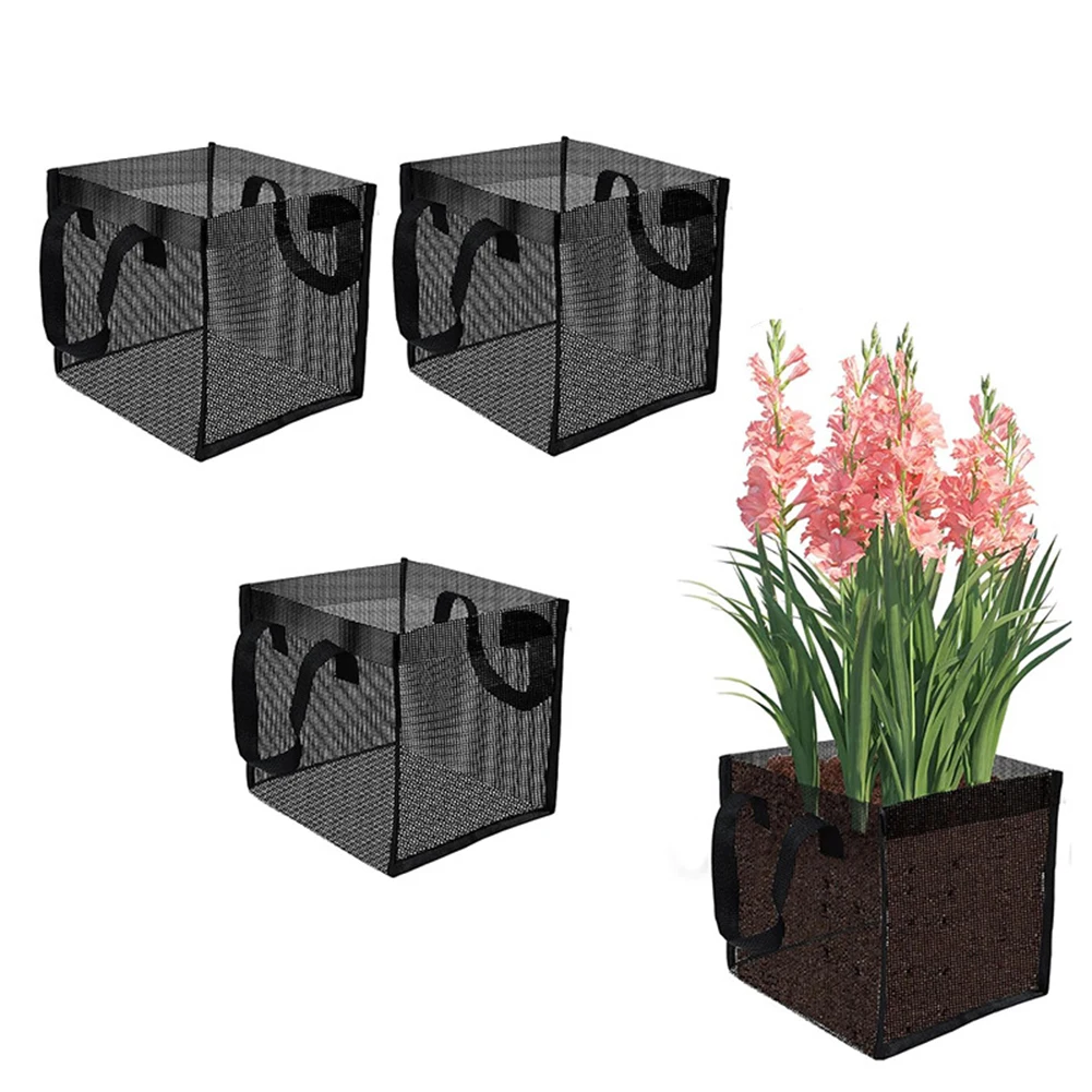4 Pack PVC Mesh Planting Bags for Aquatic Plants Designed for Pond Use with Breathable Structure to Prevent Soil Loss