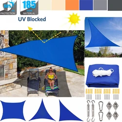 4x6M/5/4/3/2 Waterproof Large Sun Shelter with Install Hardware Kits UV Block Shade Sail Outdoor Canopy Garden Patio Awning Tent
