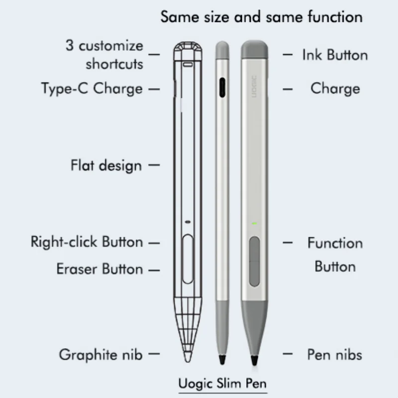 

For Microsoft Surface Pro 9 8 7 6 5 X Tablet with Metal Nib MPP2.0 Slim Active Pen For Surface 4096 Pressure Sensitivity Stylus