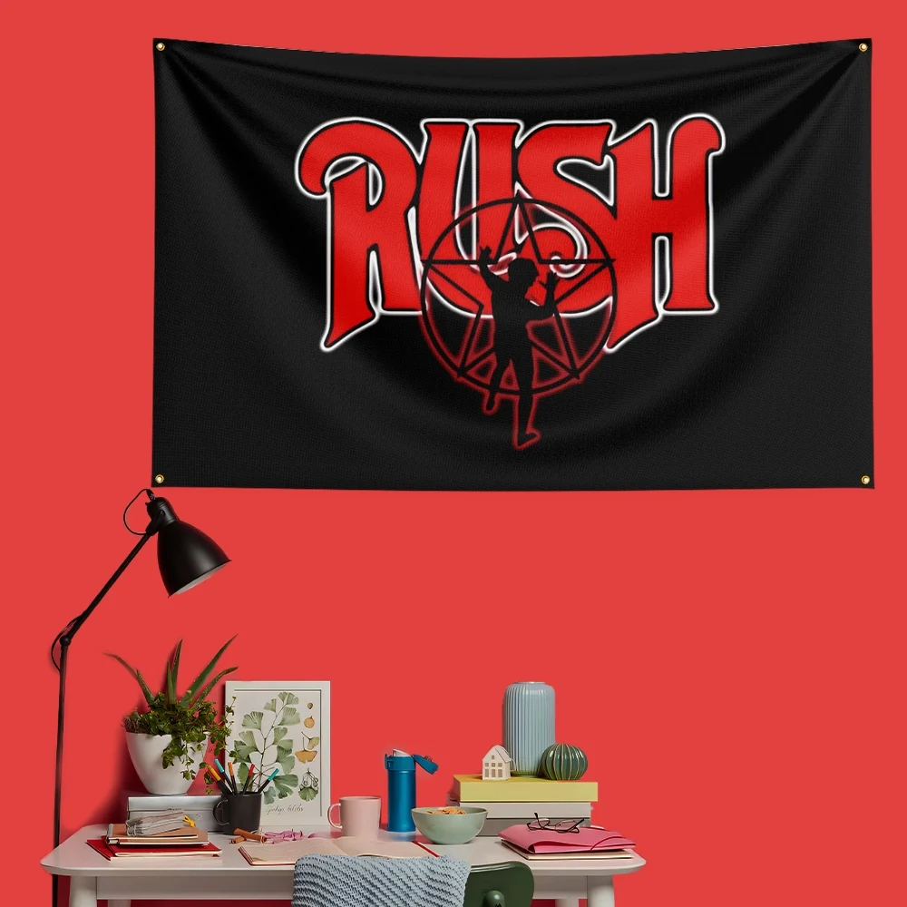 Rush Inspired Rock Music Flag 3x5 FT 90x150cm Polyester Decorative Banner Tapestry For Music Fans Bedroom Wall Decoration
