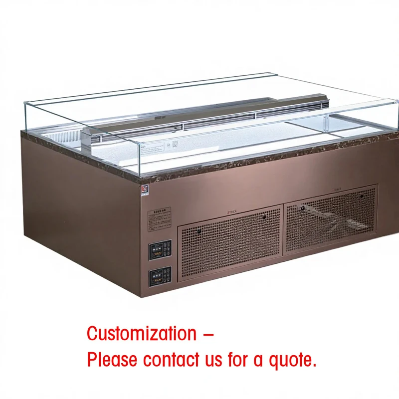 custom.Kinberg Direct Cooling Triple-Door Center Open Cake Display Cooler with Middle Outlet Design Commercial Bakeries