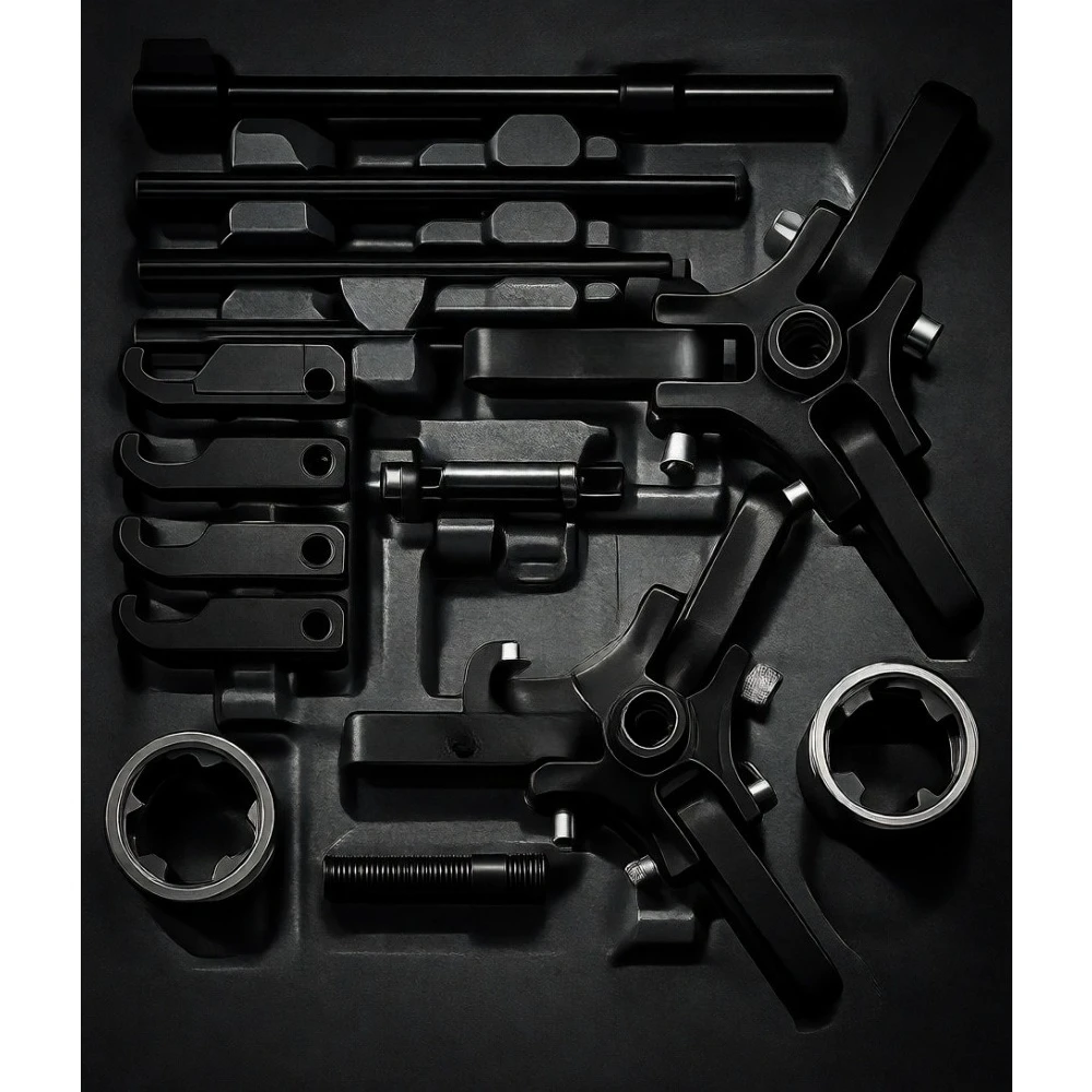 

Регулируемый трехзахватный съемник гармонического демпфера (балансира) для снятия двигателя грузовика