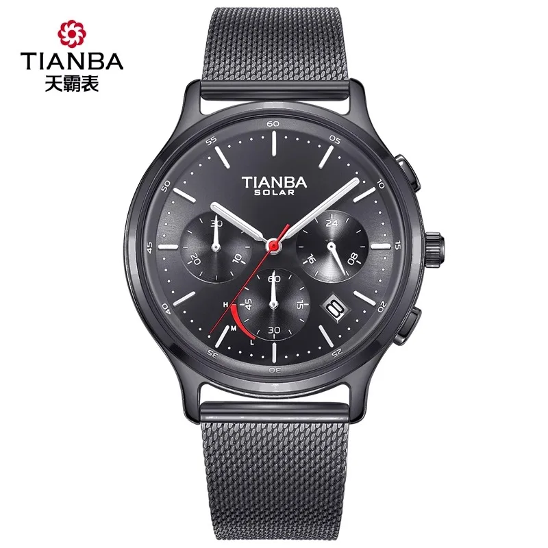 TIANBA Original watchs men solar energy  sports knight watches quartz waterproof steel belt Automatic watch men\'s watch 9013