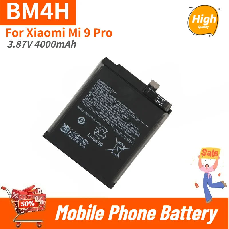 BM4H High Quality Phone Battery 3.87V 4000mAh For Xiaomi Mi 9 Pro Brand New Replacement Battery