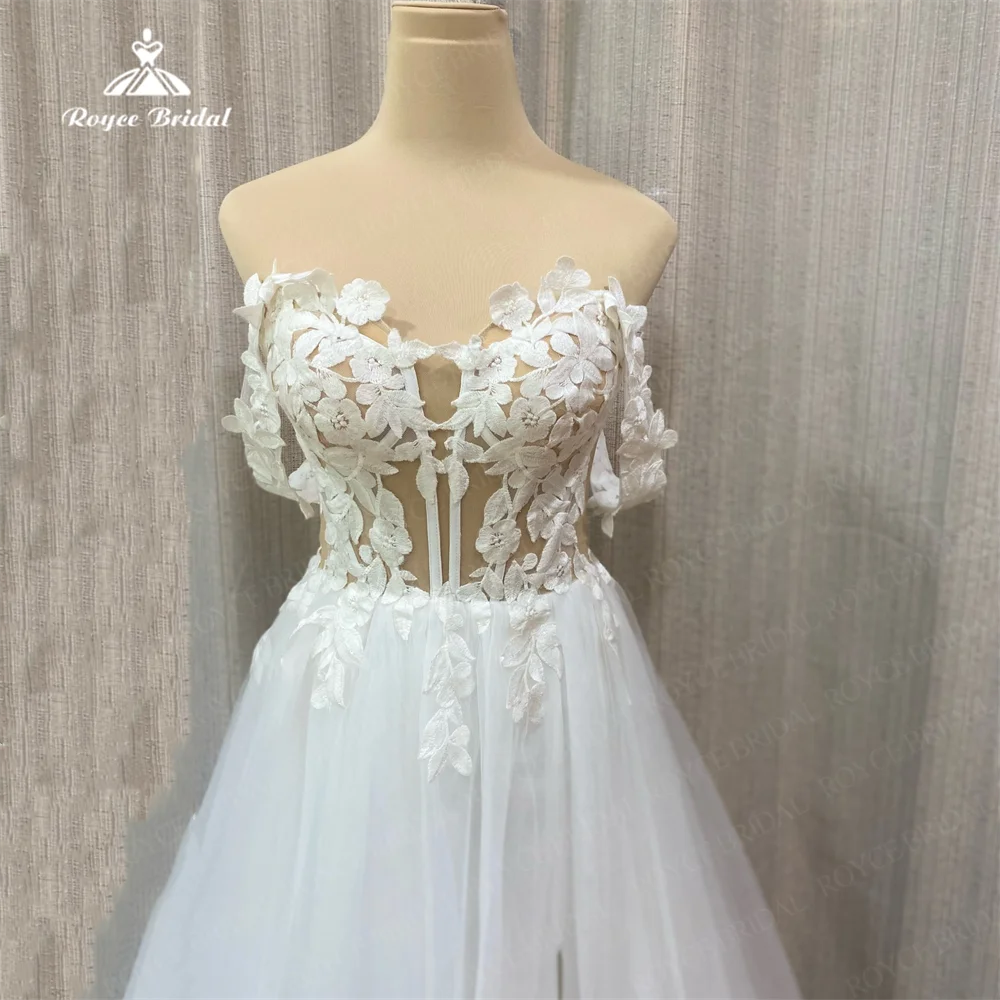 Robe de Mariée en Tulle Doux et Ligne A Personnalisée, Longue, avec des Appliques en Dentelle, pour les Patients, Quelle que soit la Robe de Mariée