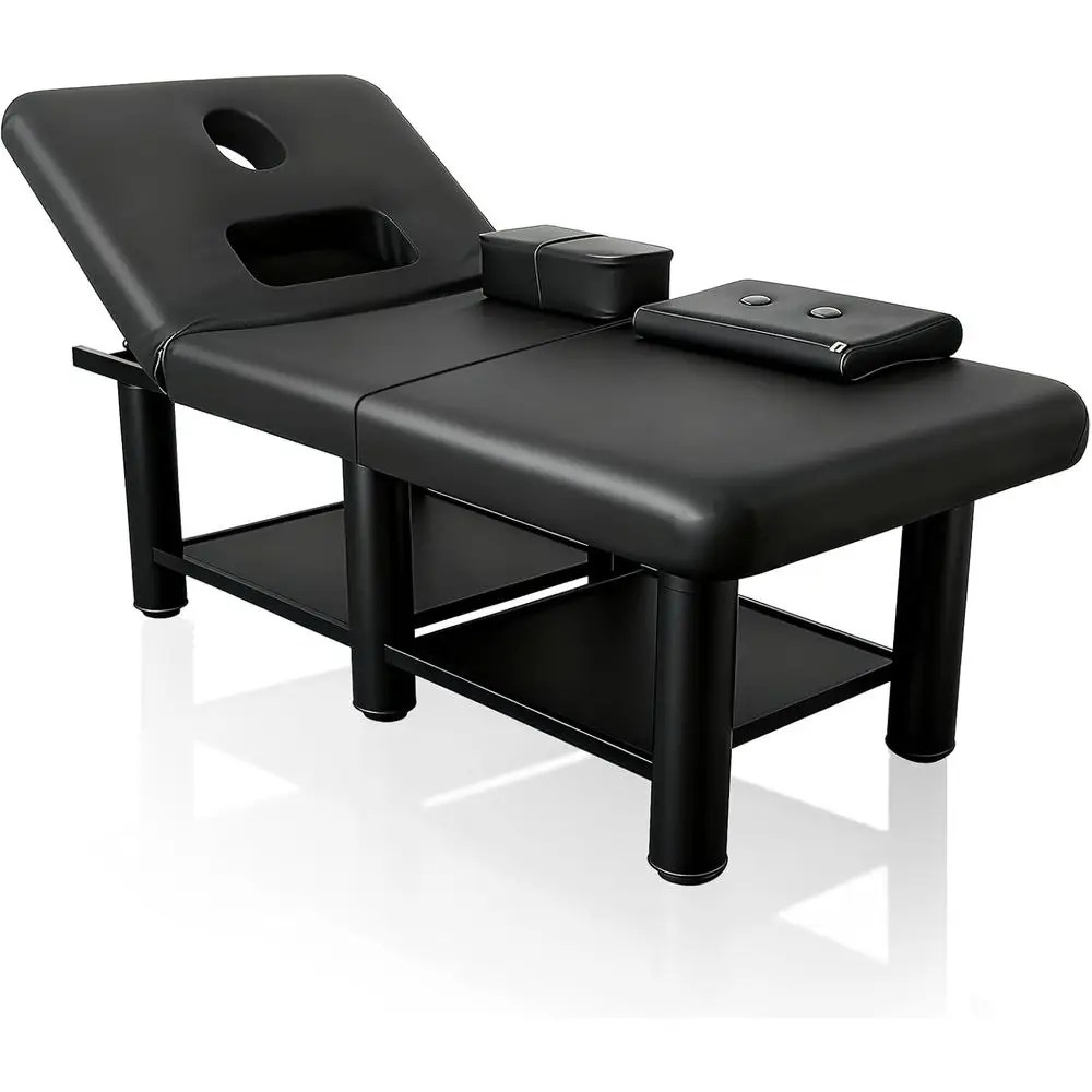 

75 Dual-Leg Massage Table, 1200 lbs Capacity, Memory Foam Padding, Adjustable Backrest and Chest Opening