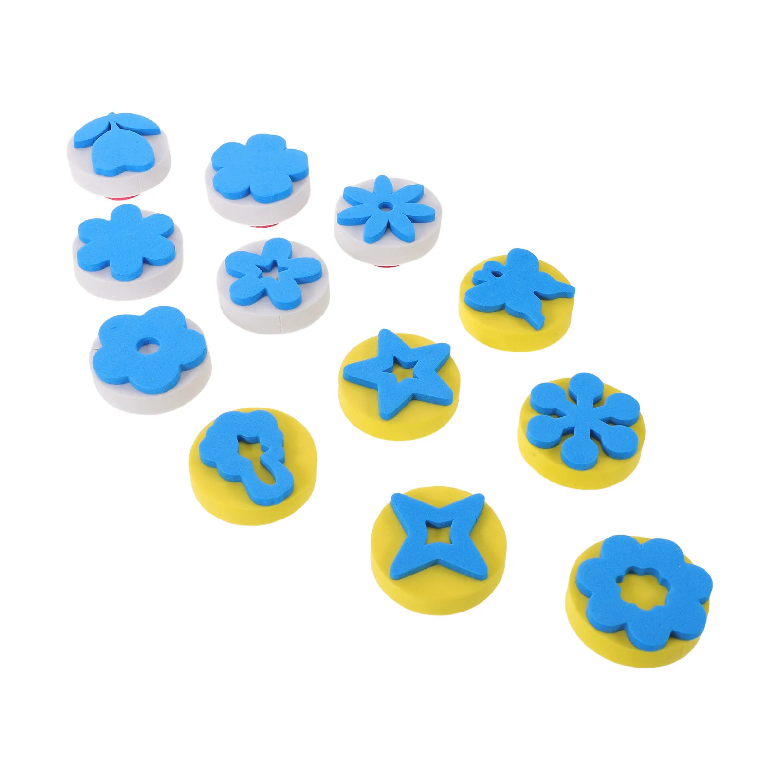 1Set Flower Sponge Paint Stampers High Elasticity Foam Stamper for Craft Ink Pads DIY Drawing Decorative Stamping Art Tools