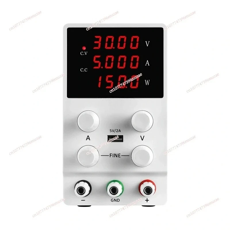 

30V/10A 4-Digits Displaying Adjustable Regulated Switching DC Lab Bench Power Supply with 5V/2A Output Interface