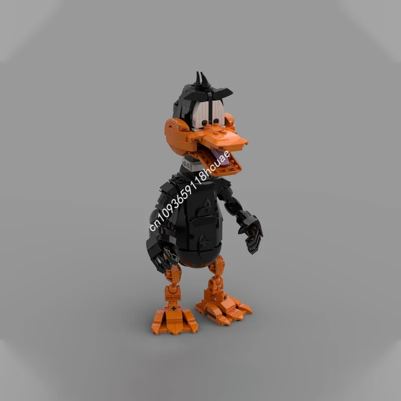 492-teiliges MOC Sammelfiguren-Set L00ney Tunes - Daffy Duck Berühmtes Filmmodell Bausteine Stapelbare Kreativ-Bausteine für Bildungszwecke