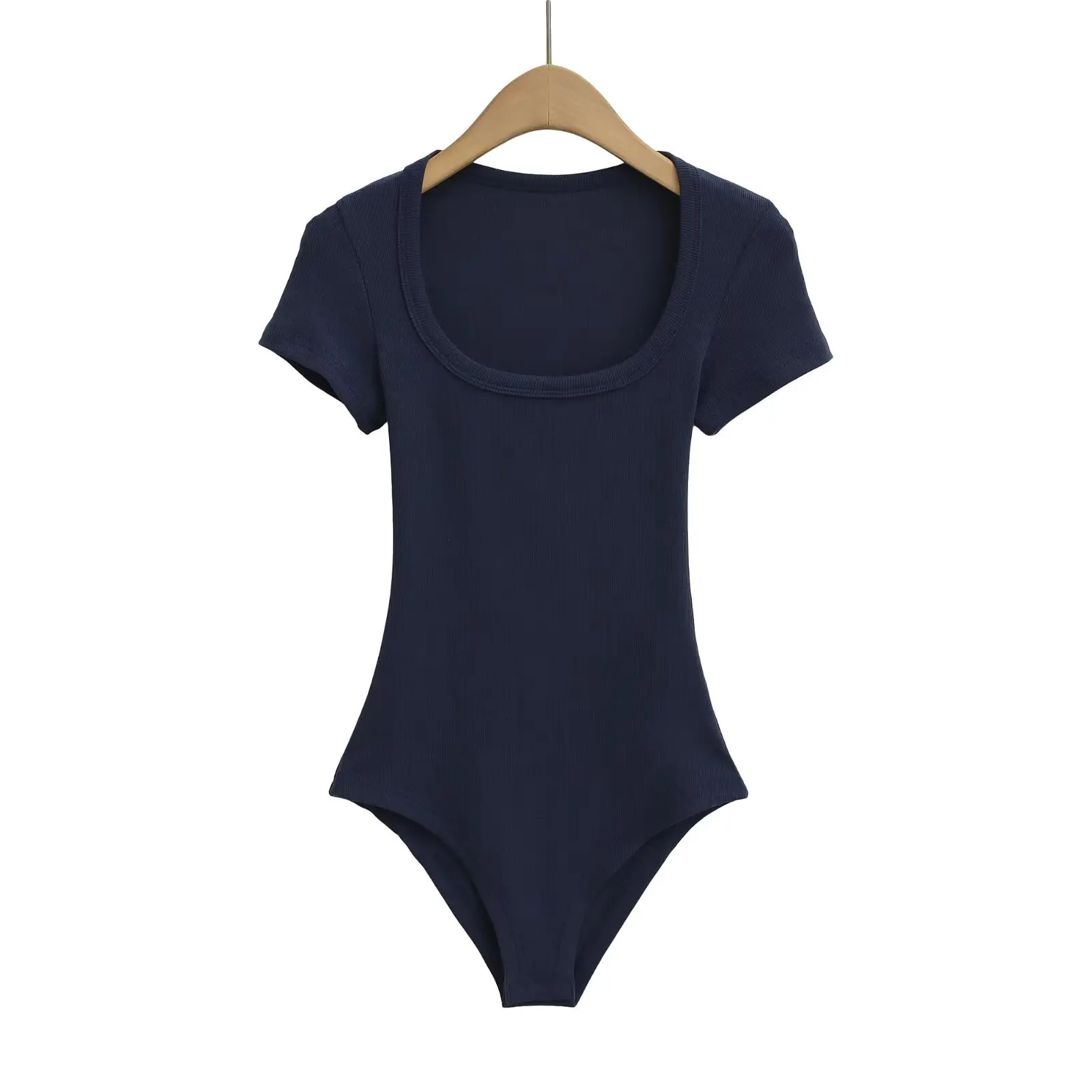 Street Sle ort Sve Slim Fit U-Ne T-Shirt Damen Basic Elastic Bodycon Slim Fit Hot Girl Base Einteiliger Anzug