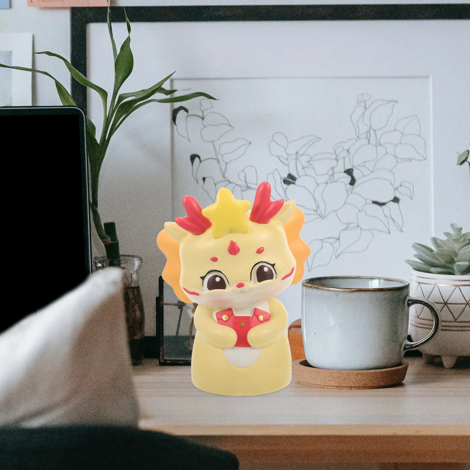 

Мультяшная копилка-дракон из пластика, многоразовая, для формирования привычки к накоплению, настольное украшение, подарок на Китайский Новый год