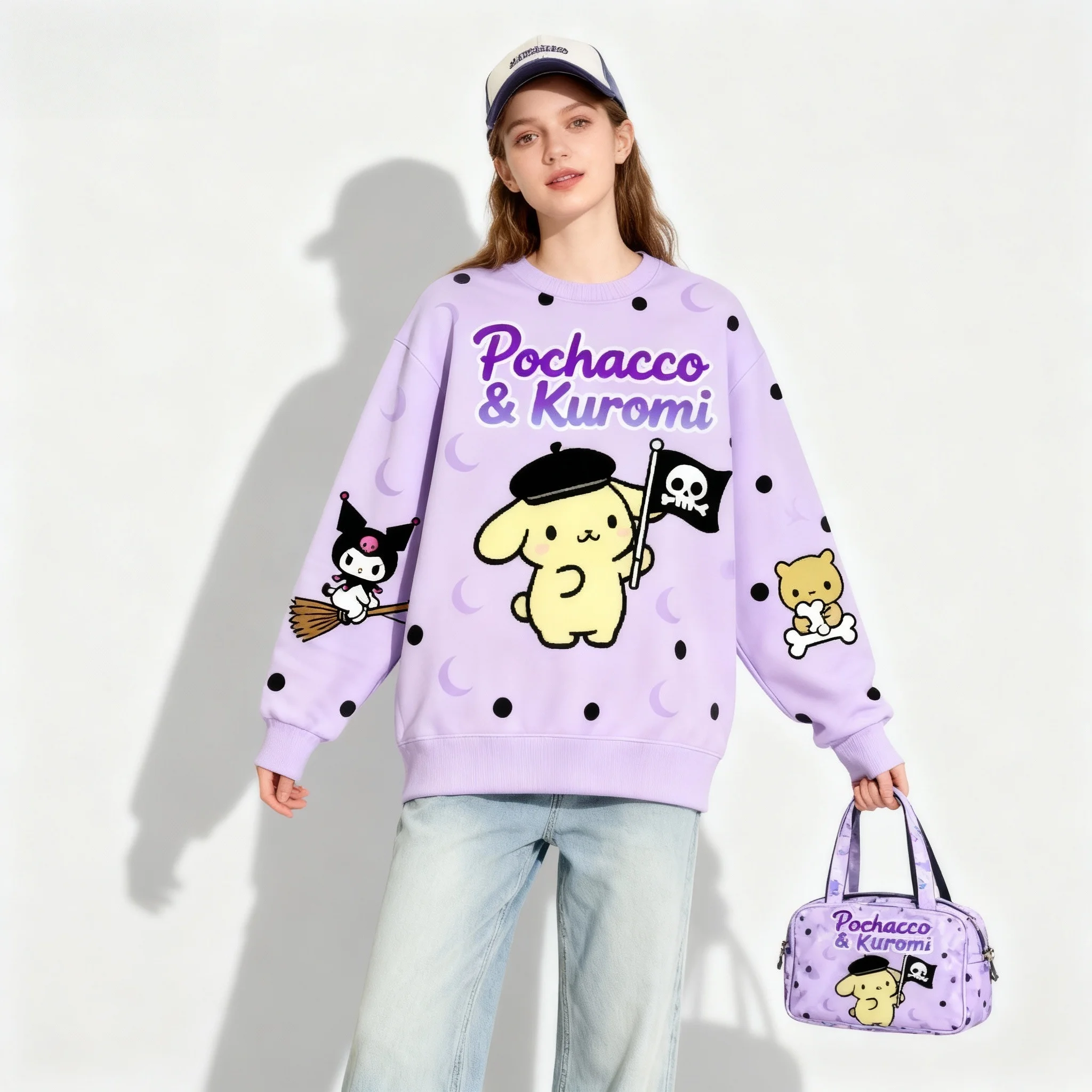 جديد سانريو الأسرة بودنغ الكلب الأذن الكبيرة الكلب سلسلة حلوة ورائعة حفلة عيد الميلاد سوبر كبيرة المرأة الخريف/الشتاء هوديي #4