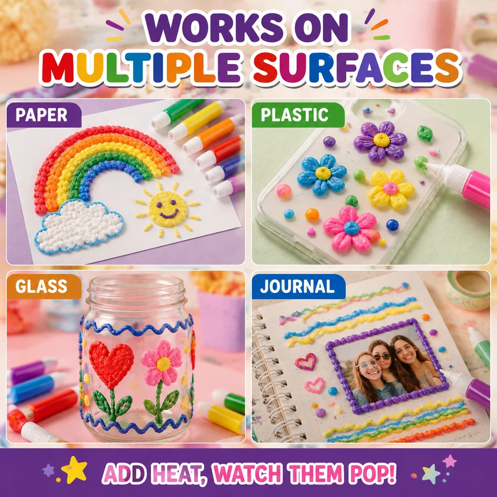 6色3Dポップコーンペン アートペン 多色描画ペン DIYク - Art Craft Journal のレビューと価格